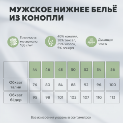 Мужские трусы боксеры из конопли, цвет серый