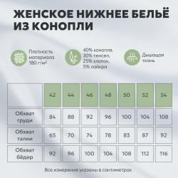 Женские трусы слипы из конопли, цвет серый